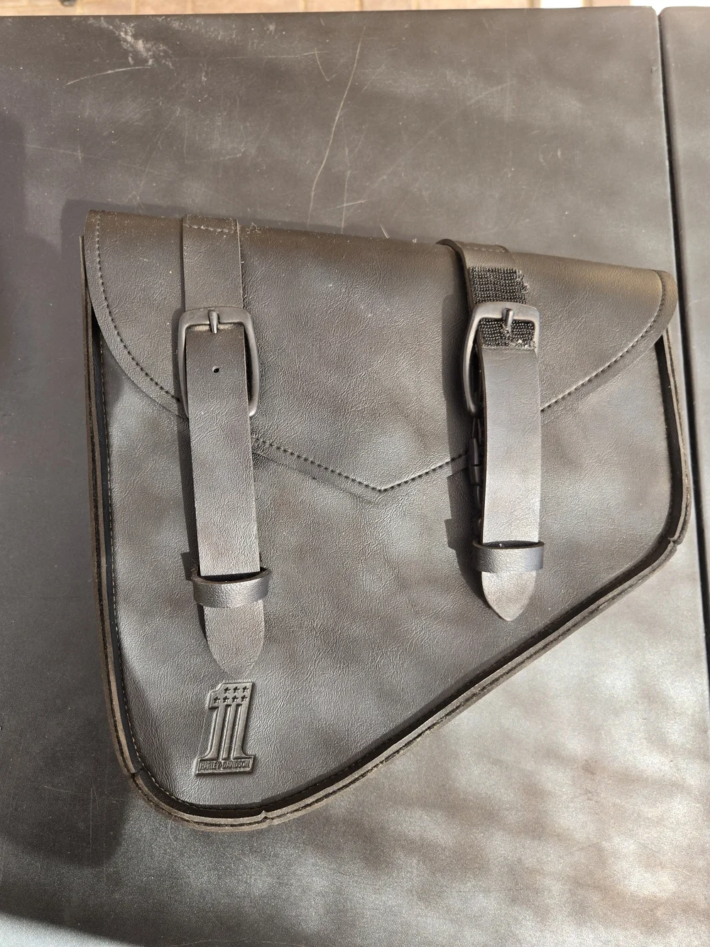 Leather Side Pouch Bag - Black
